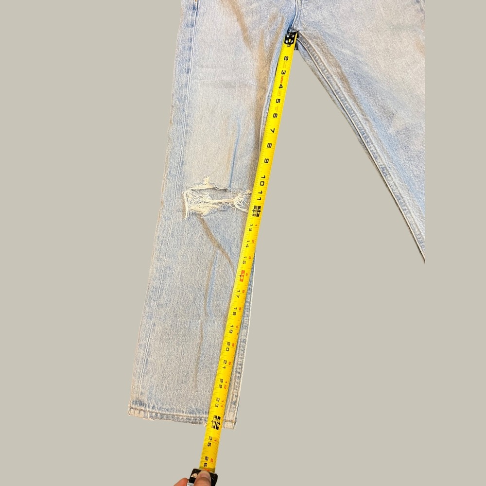 Agolde High Rise Straight Leg Distressed Jeans Light Wash Size 24 Made in USA - Picture 6 of 9